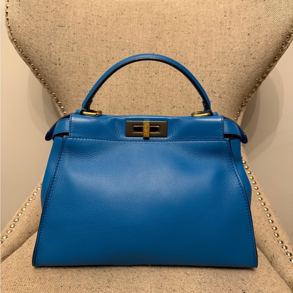 SOLD Fendi Peekaboo Vitello Seta Medium Satchel in Royal Blue